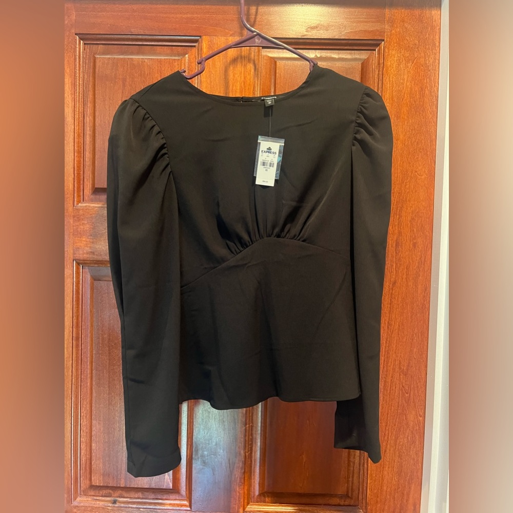 Express long sleeve peplum shirt